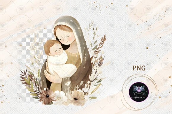 Download Virgin Mary Holding Baby Jesus PNG - Holding Collection