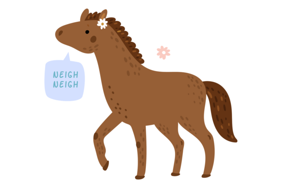 Download Horse with Neigh Sound in Speech Bubble. - Premium Resources