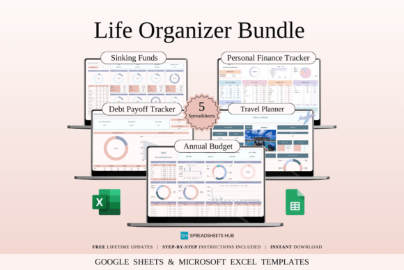 Download Life Organizer Bundle in Excel &amp; Google - Google Collection