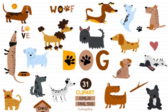 Download Dog Clipart Set, Animal Pets Clipart - Animal Collection
