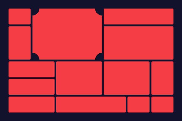 Download Dynamic Red Bento Grid Design - Grid design Collection
