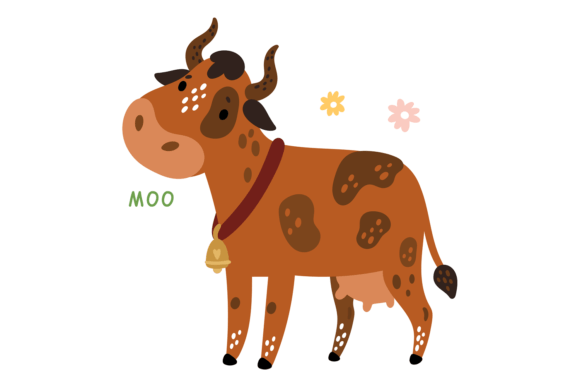 Download Cow Talking with Moo Sound. Cute Animal - Premium Resources