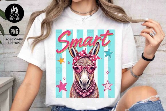 Download Smart Donkey Pink Bow Animal Summer Png - Animal Collection