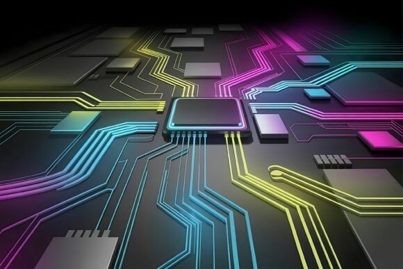 Download Futuristic Circuit Board Grid Design - Grid design Collection