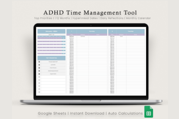 Download ADHD Time Management Tool Google Sheet - Google Collection