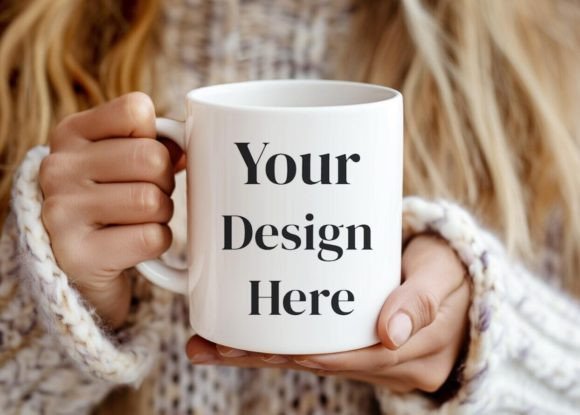 Download Girl Holding Coffee Mug Mockup PSD - Holding Collection