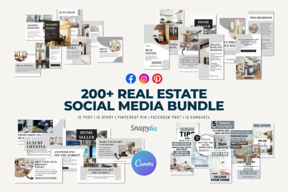 Download Real Estate Social Media Canva Bundle - Real Collection