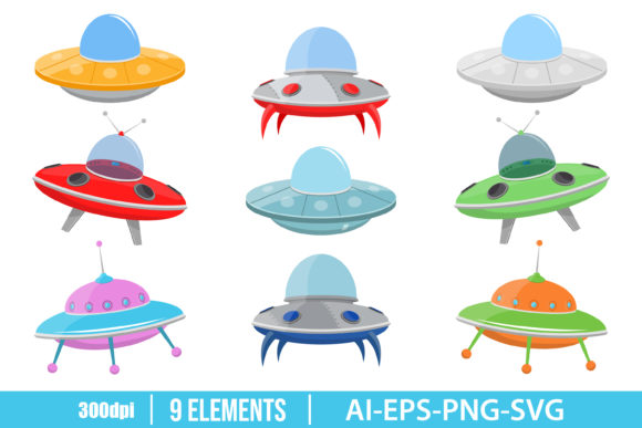 Download Ufo Spaceship Concept Clipart Set - Spaceship Collection